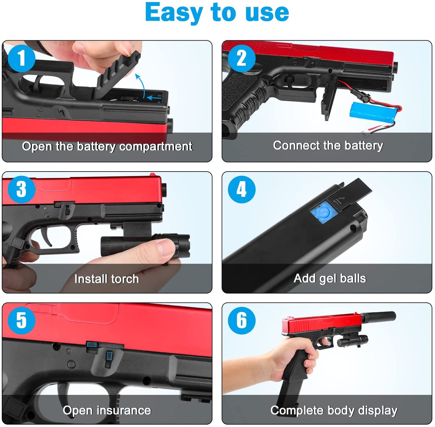 Juego de pistola de gel