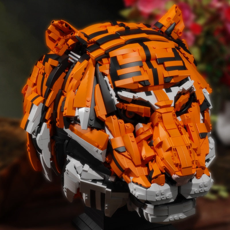 3000pcs Tiger Head Building Blocks