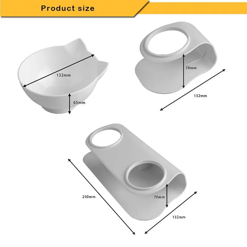 Comedero doble para gatos con soporte elevado